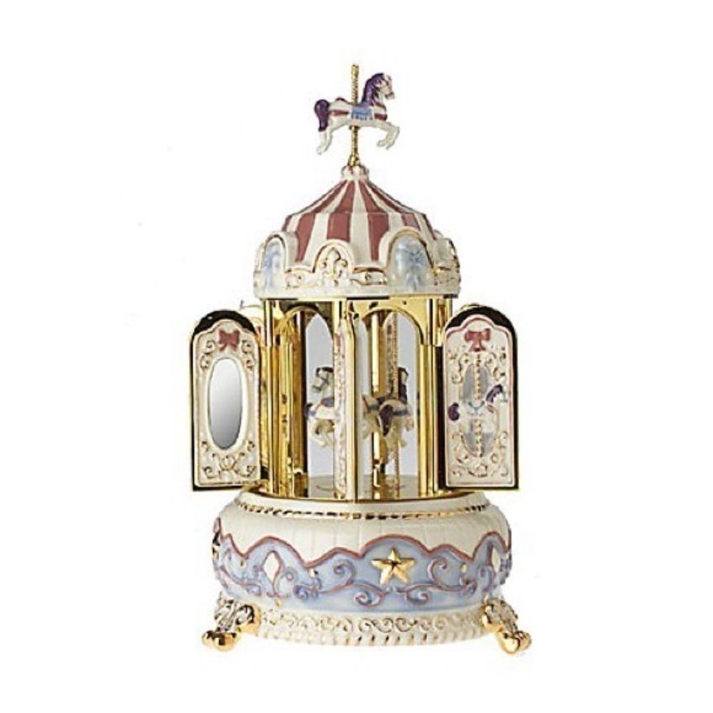 🆕 Porcelain GOLD LABEL Collection Hand Painted Mr. Christmas Musical Carousel - Picture 3 of 7